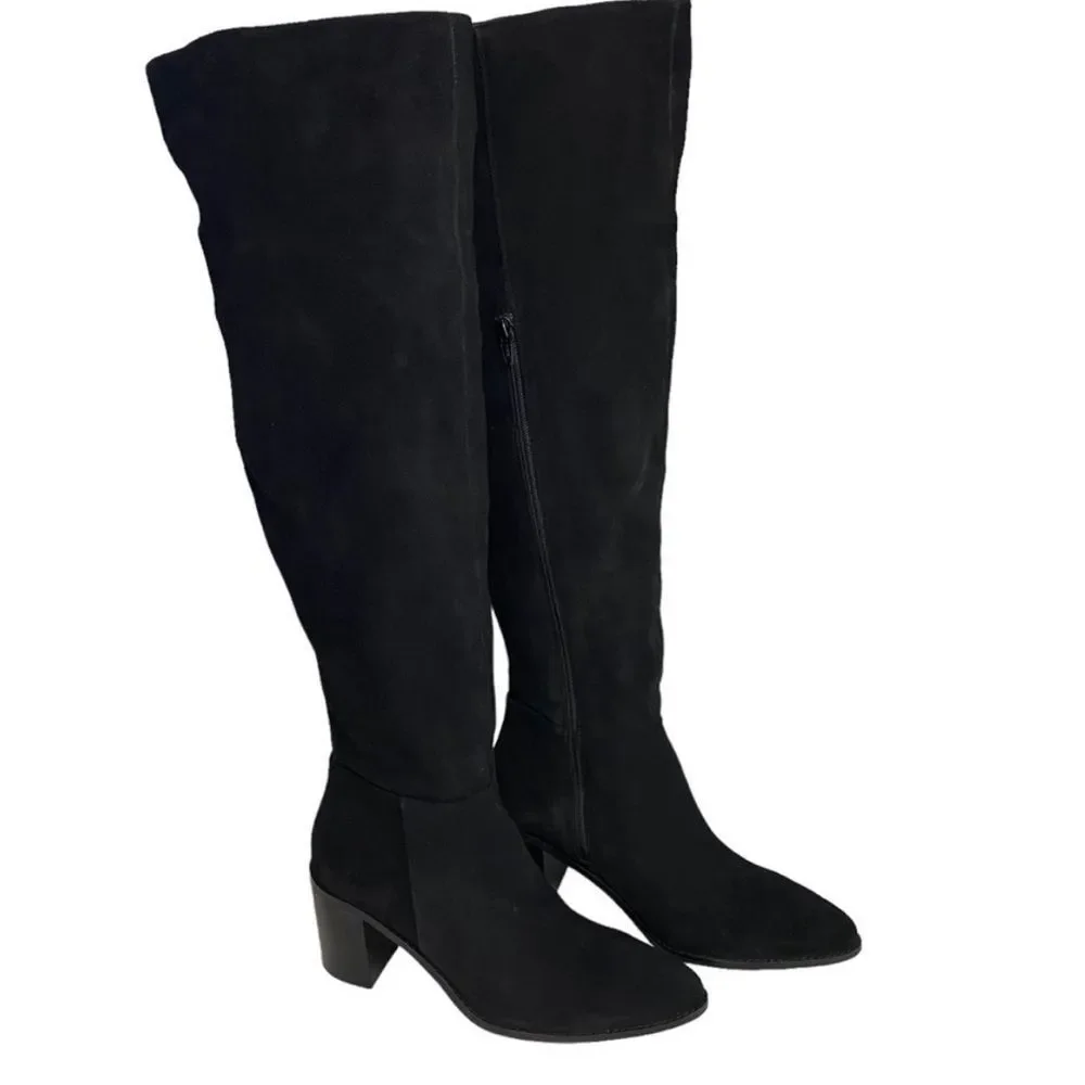Seychelles Gifted Tall Boot Black Suede Leather Over Knee 8